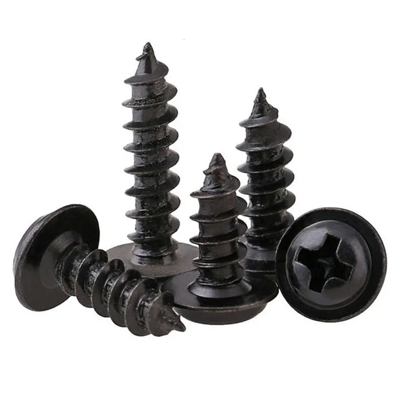 High Strength Hardness m2 m2.5 m3 m4 Steel Black Phillips Wafer Head Self Tapping Screw