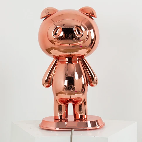 New Hot Sale Electroplated Pet Model Rabbit and Bear Mannequin Shop Decoration Colorful Electroplated Store Display Doll