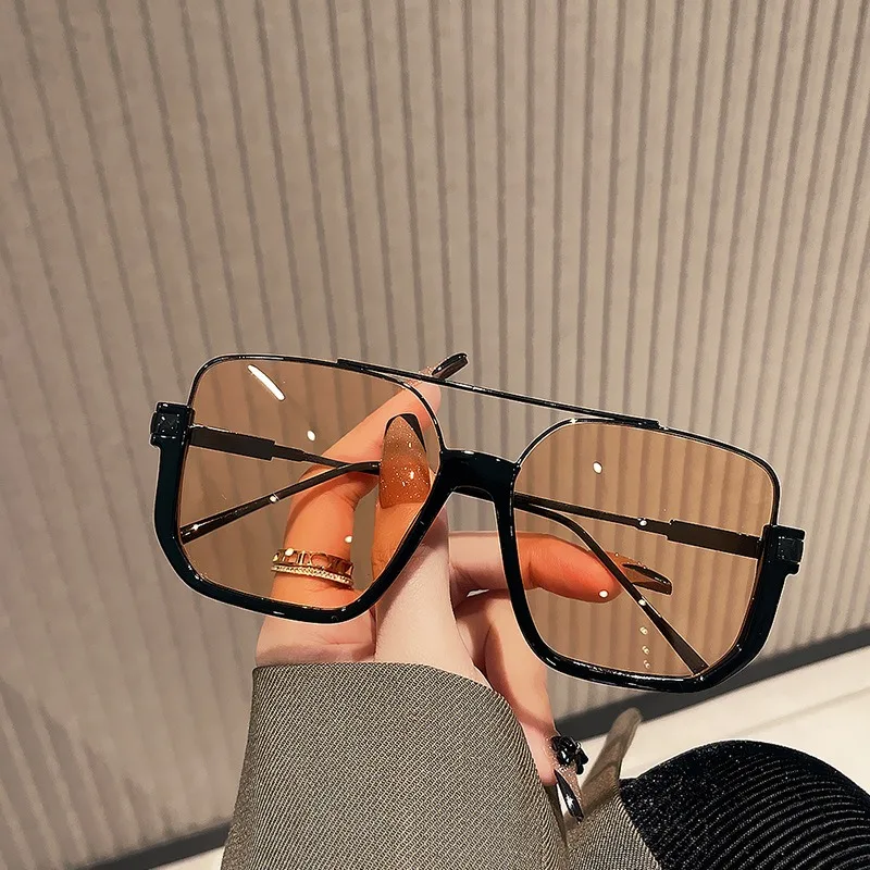 Personalized competitive price nice design retro china wholesaler double girder oversized square sunglasses