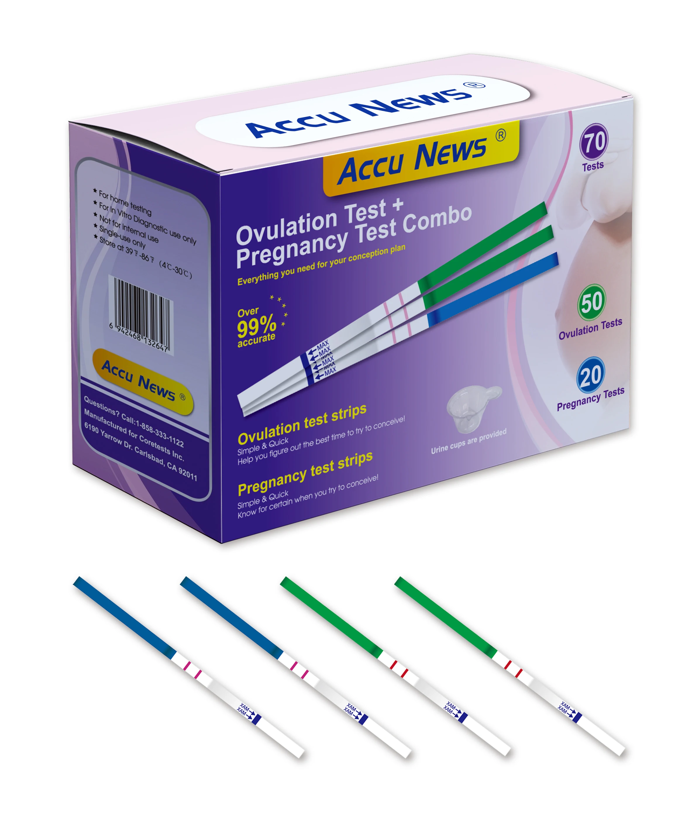 CE approved Coretests LH Ovulation test rapid test for home use self testing