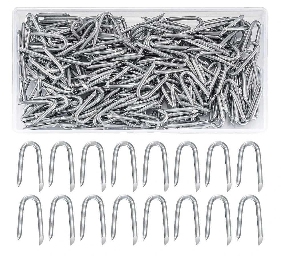 2024 Factory Supply Steel U Nail Fixings Galvanised Fencing Staples Galvanised U Nails For Barbed Wire Fixing