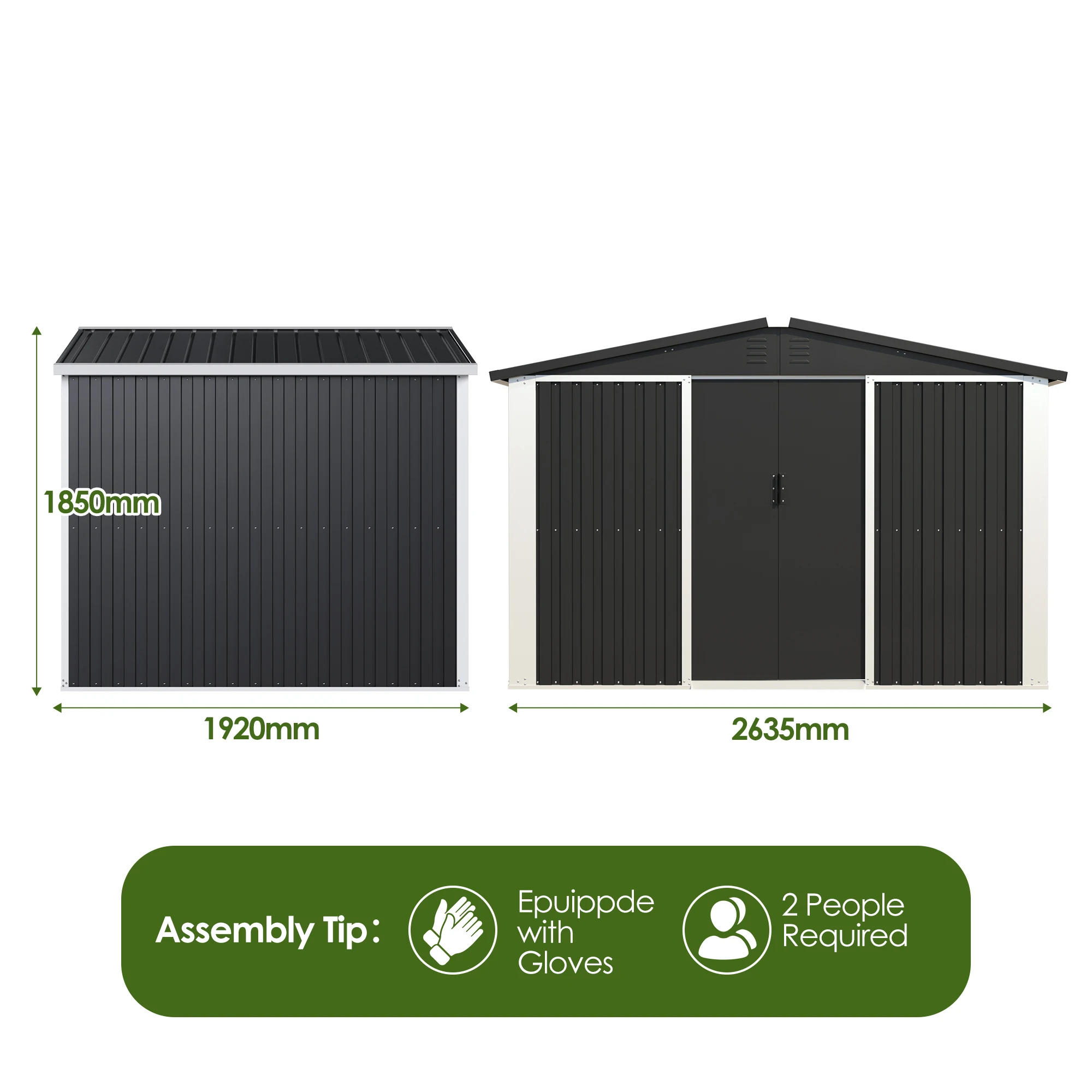 Outdoor 6*8ft Garden Utility Tool Storage Shed Metal Outside Storage Metal Shed