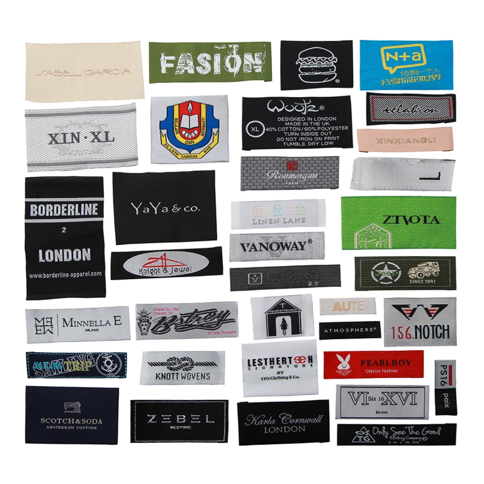 Пользовательские тканые этикетки для одежды Дамасские