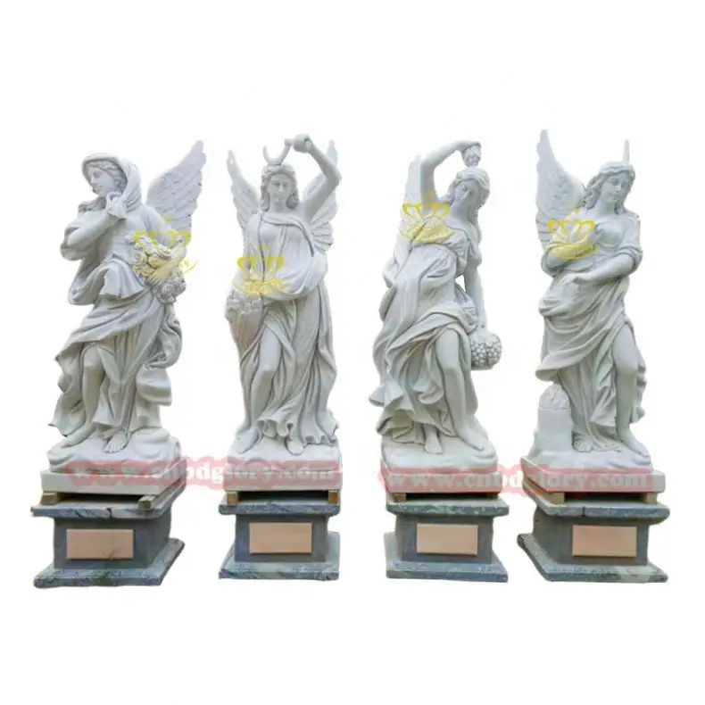 Outdoor Landscape Design ornaments sculpture Modern Marble Four Seasons Goddess Statues