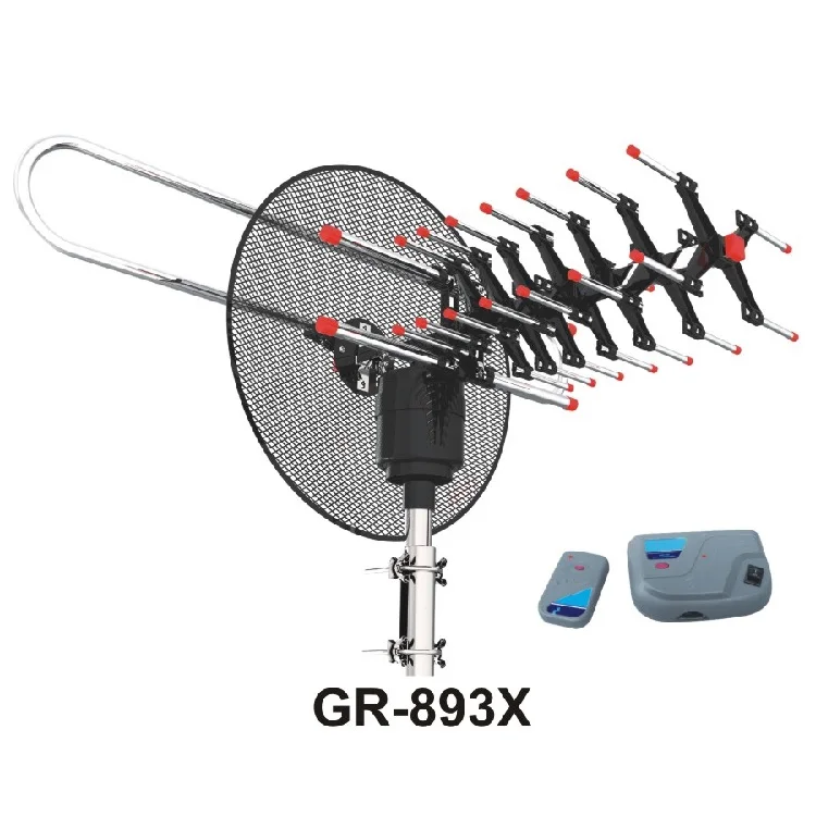 Controlled Amplified 360 degree rotating tv antena Outdoor Digital Hdtv Aerial Long range Remote Control Rotatable tv antenna