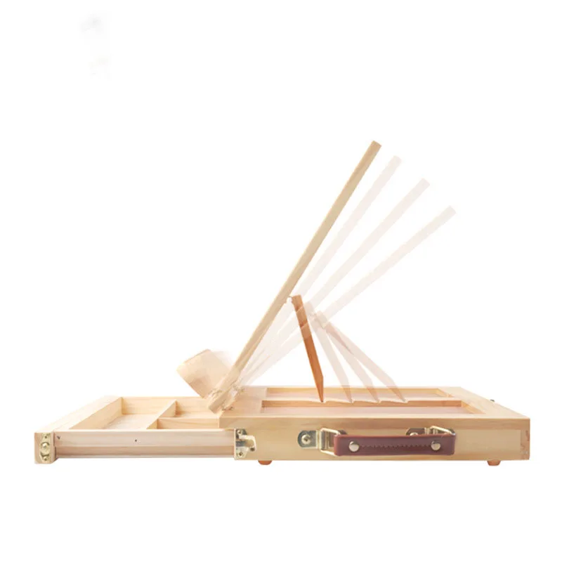 Portable Polished Wooden Easel with Drawer Tabletop Wooden Craft Wooden Box and Wall Sign for Technical Drawing Storage