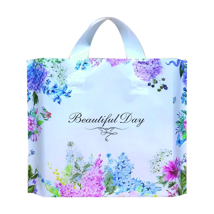 Heavy Duty Packaging Gift Garment Customized Printed Shopping Bag Recyclable Plastic Tote Handle Bag