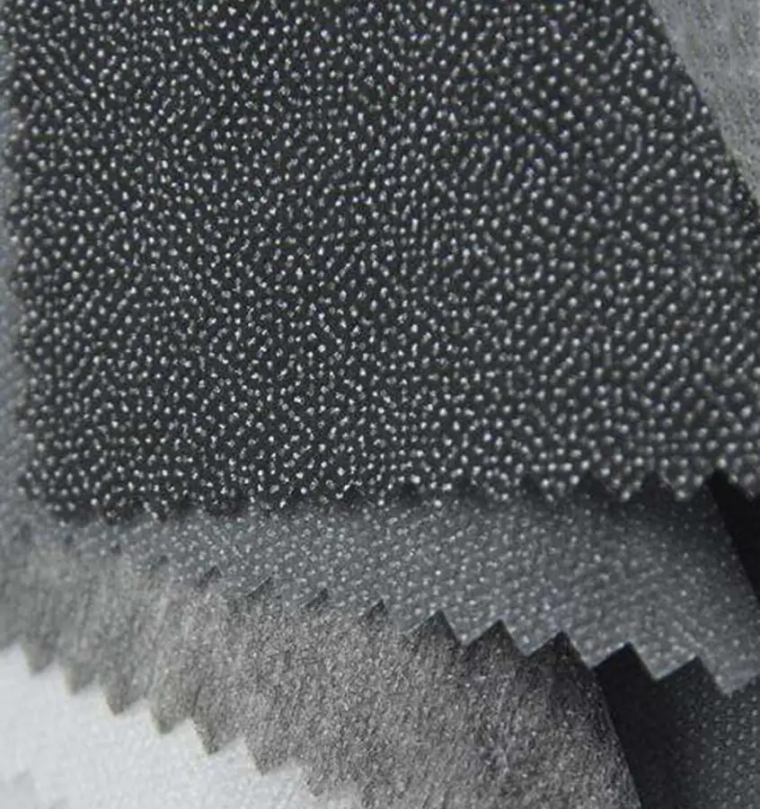 Factory supply Garment Thermal Bonded Double Dot Fusing Fabric Non Woven Interlinings 100% polyester  materials pa coating
