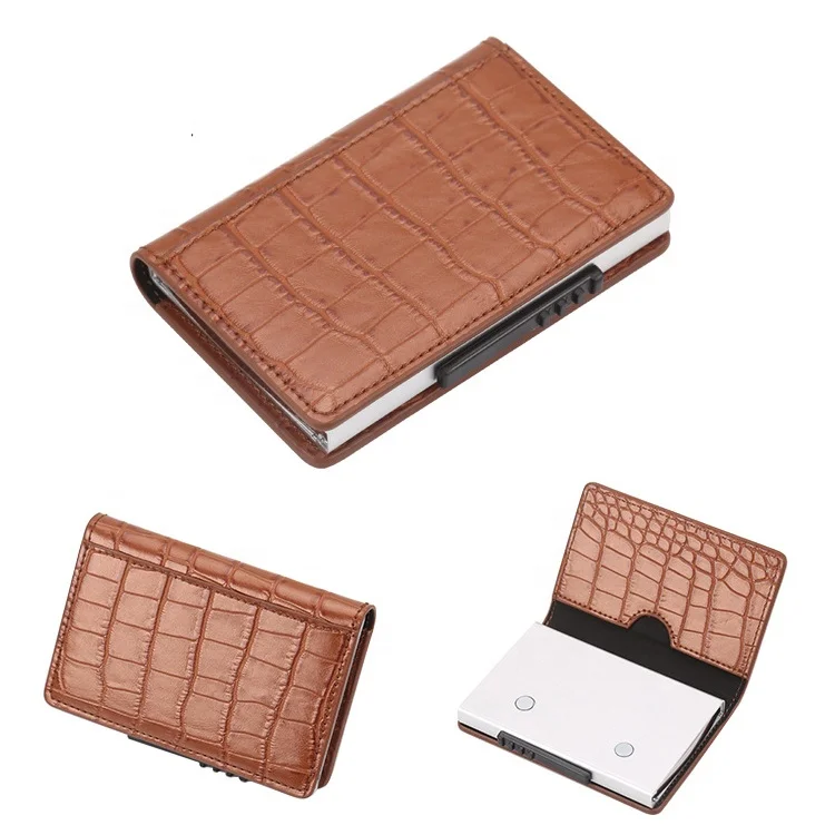 buy a card holder RFID multiple leather card holder wallet for gift