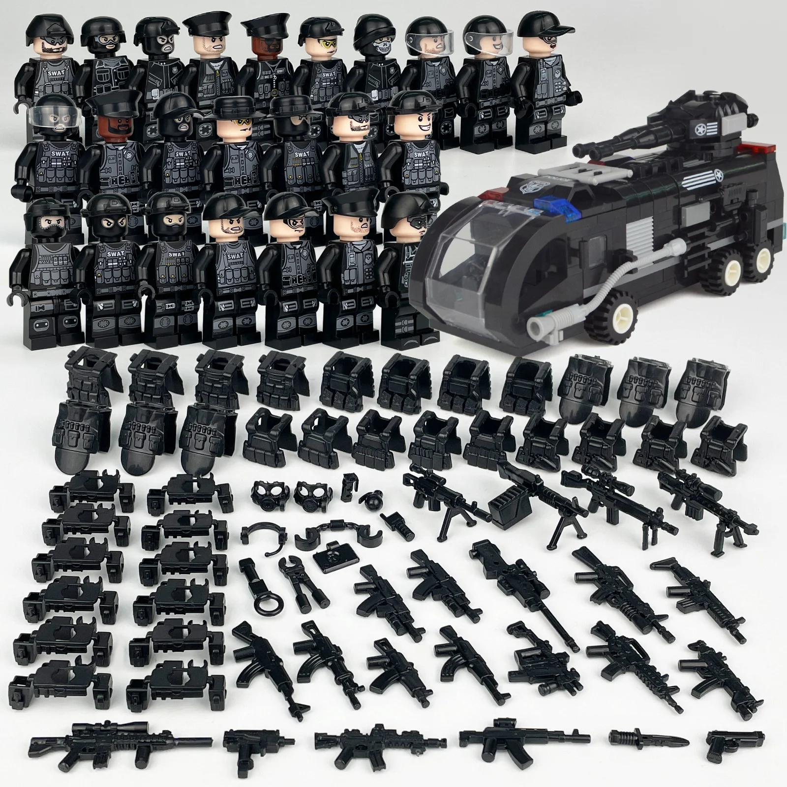 Military blocks Ghost Camouflage Special forces vest belt weapon Mini Building Block Toys for Kids