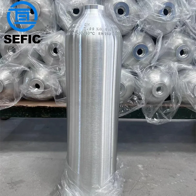 ENISO7866 CE 6l 7l 11.1l 12l Aluminum Underwater Breathing Scuba Air Tank With Din/Yoke Valve