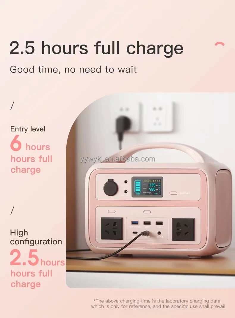 New Arrival Power Supply 600W Lithium Ion Energy System Charging Solar Generator Portable Rechargeable Power Station For Laptop