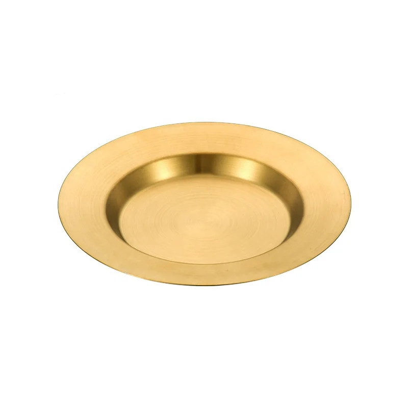 201 Stainless Steel Plate Round Tray Deep Dish Dinner Plates