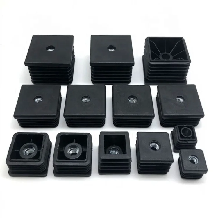 38x38 45x45 50x50 60x60 70x70 75x75 80x80 90x90 100x100 120x120 square rectangular pipe plastic end caps plugs tube end cap plug