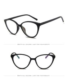 Anti Blue Light  Square Optics Glasses Frame Retro Women Metal Decoration cat eyes Frames Plastic glasses