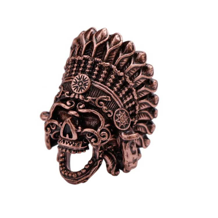 Женские модные аксессуары, оптовая продажа, антикварные серебряные медные циркониевые бусины с индийским черепом для изготовления ювелирных браслетов и ожерелий