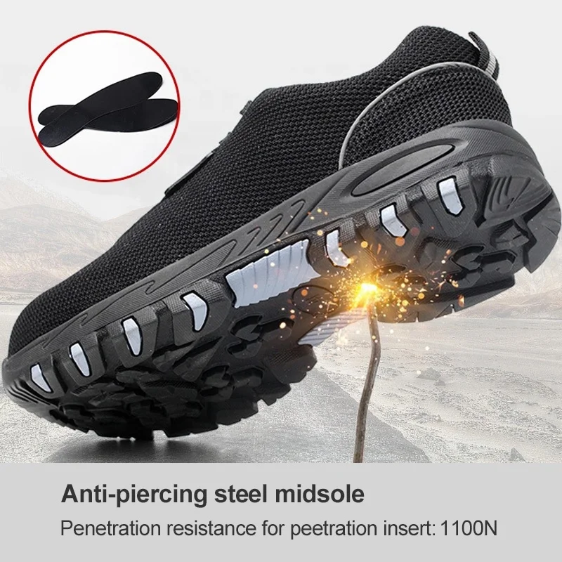 New design popular Hot sell steel toe anti-piercing lightweight breathable men safety shoes