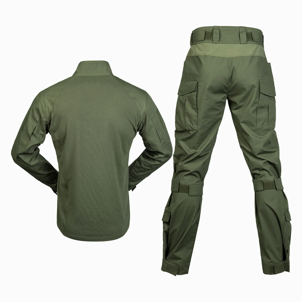 AK Tearproof Tactical Frog Suit Combat Shirt Pants Camouflage Tactical Uniform with Knee Brace Equipment Camouflaged