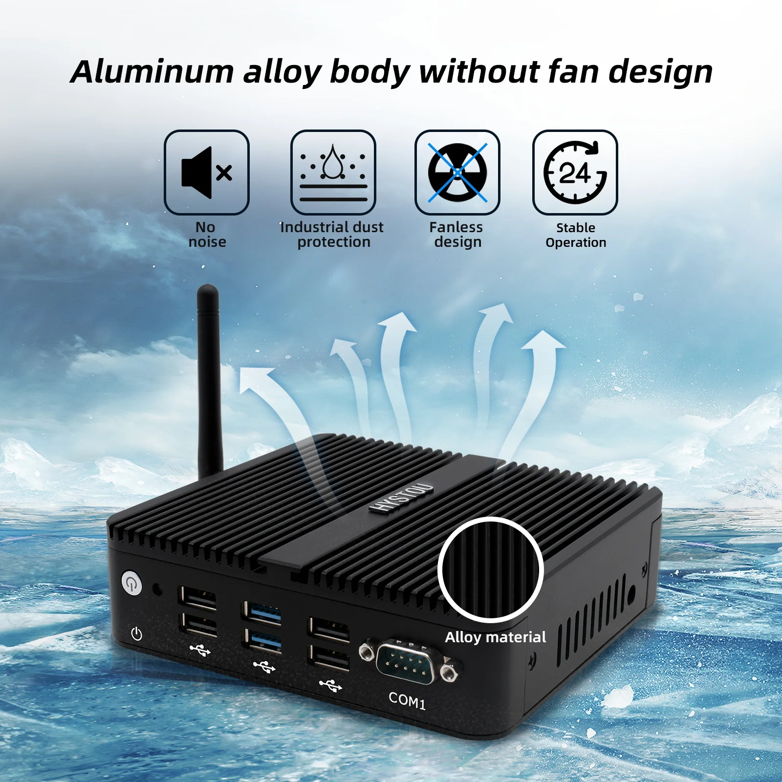 HYSTOU Fanless Industrial Mini DDR4 Low Power PC H3-J4125 models Firewall PC Celeron Desktop Computer