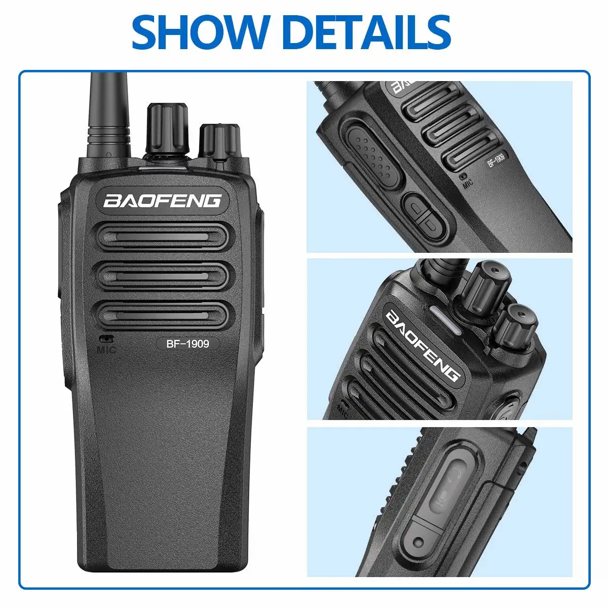 2023 hotsale Type-C charging BAOFENG BF-1909 10W UHF 400-470mhz Long range Walkie Talkie