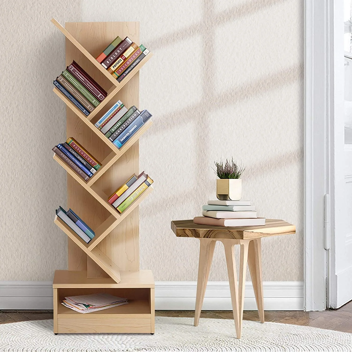 Phoenix Home Odm/Oem Branch Bookcase Modern Tree Shaped Wooden Tree Bookshelf