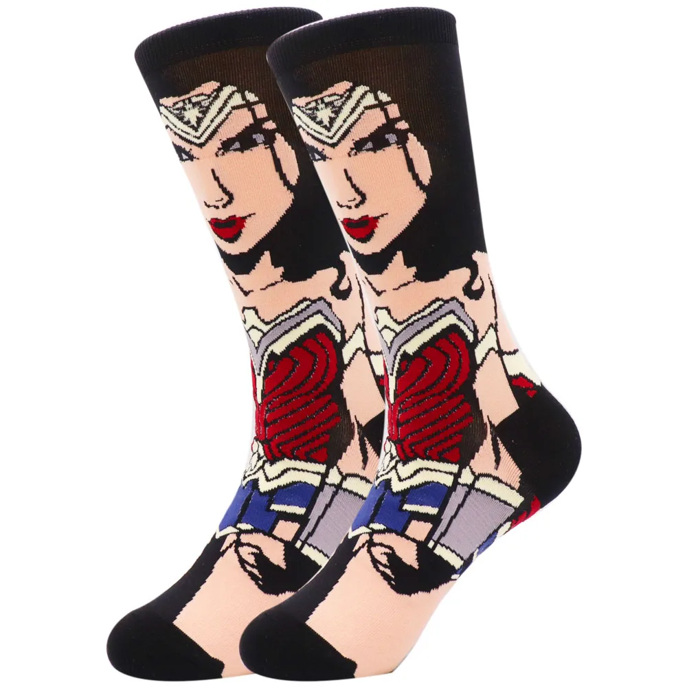 2022 Hot Selling Custom Design Funny Marvel Anime Super Hero Crew Socks Men Cotton Oem Fashion Socks Cartoon for Men Socks