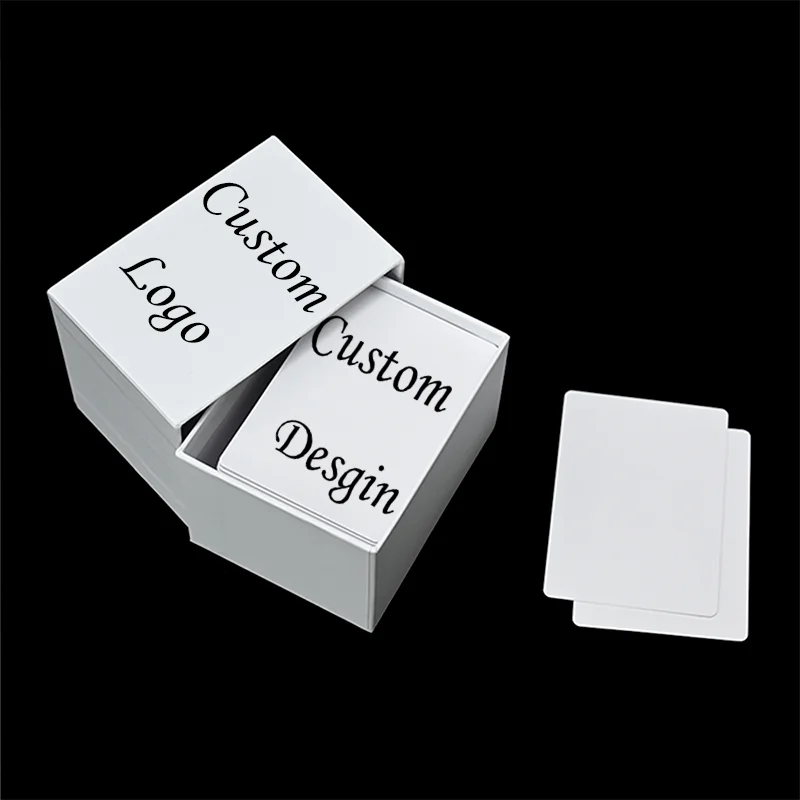 Hot Sell eco friendly paper Blank custom printing logo white playing card with Diy Package
