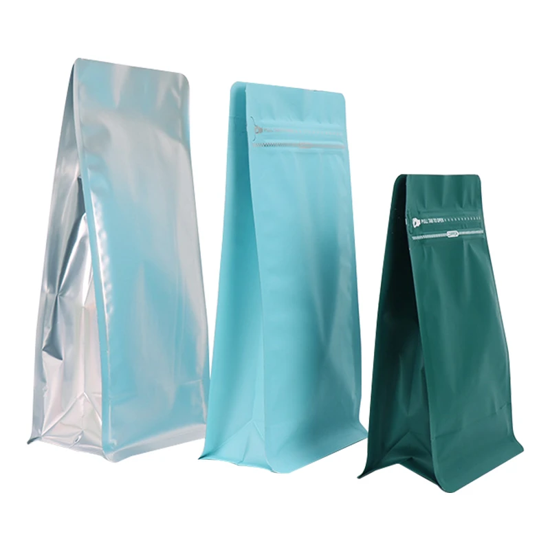 Print on Frontal 250g 1kg Flat Bottom Kraft Paper Cotton Paper Black Sealer Sealing Packaging Coffee Bag Suppliers