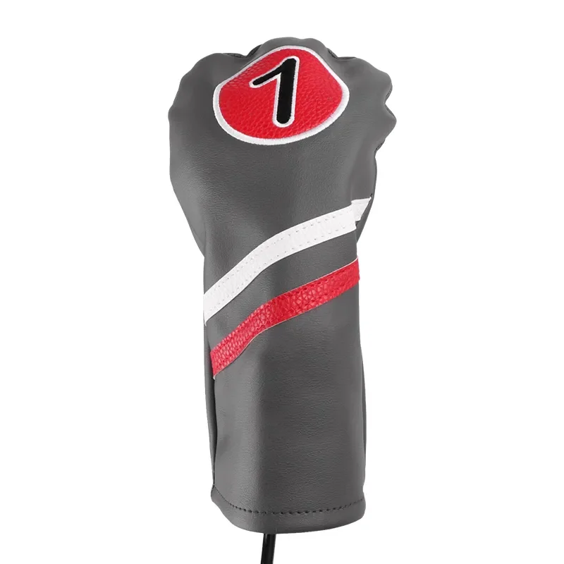 OEM Заводской дизайн серый чехол для головки гольфа с вышивкой печать логотипа крышка водителя деревянные Чехлы из искусственной кожи