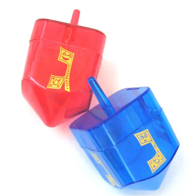 Hanukkah Fillable Dreidel Assorted Colors Can Be Filled with Hanukkah Chocolate Gelt Coins