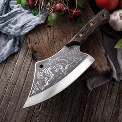 OEM Professional tiger pattern Bone Chopping Knife Sharp Kitchen Knife Stainless Steel Chines Knife