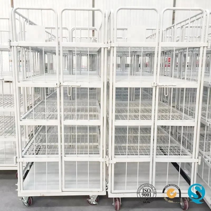 
Large metal galvanized supermarket storage mesh roll container 