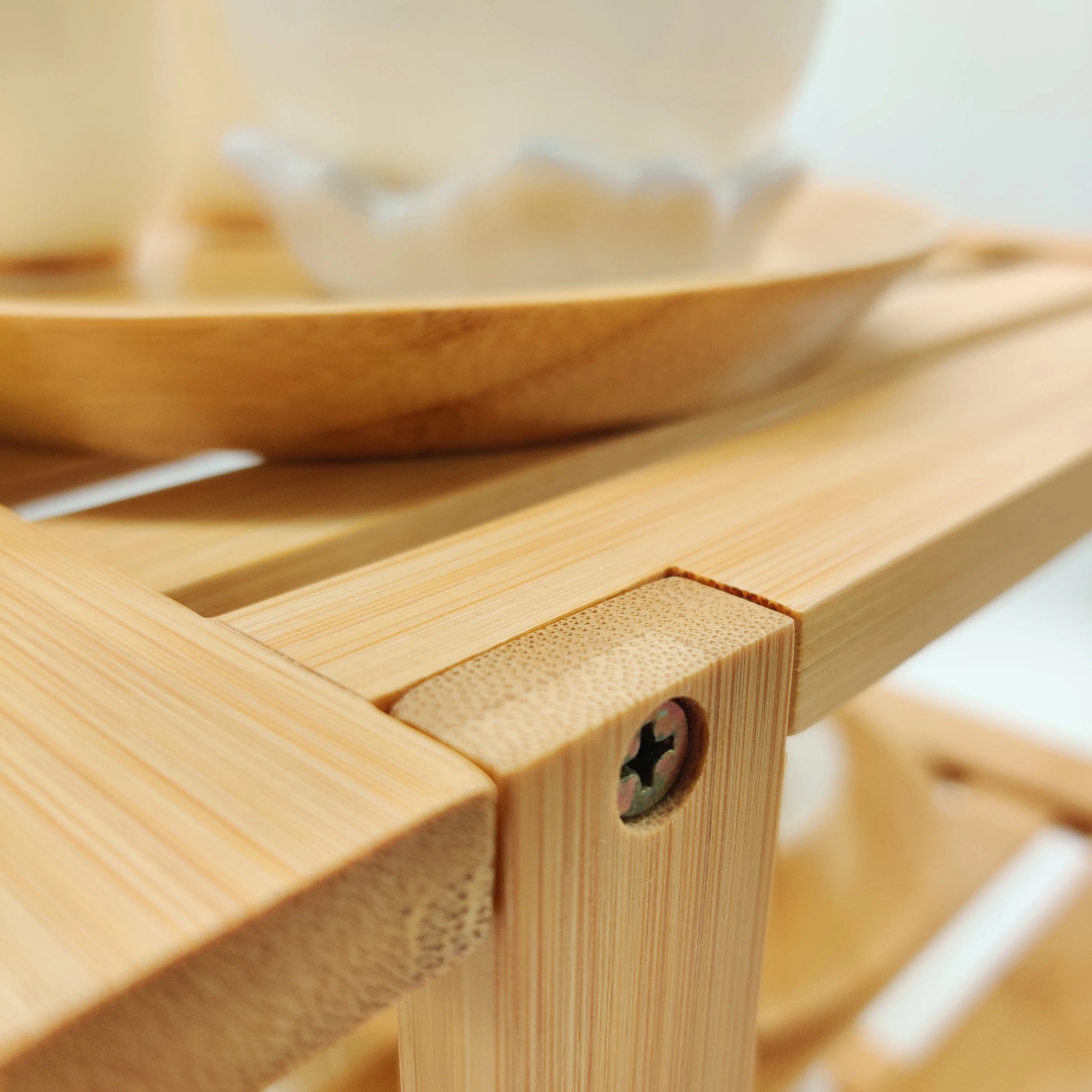Bamboo storage rack  Three floors detachable bowl rack    environmental dish racks  bamboo shelf