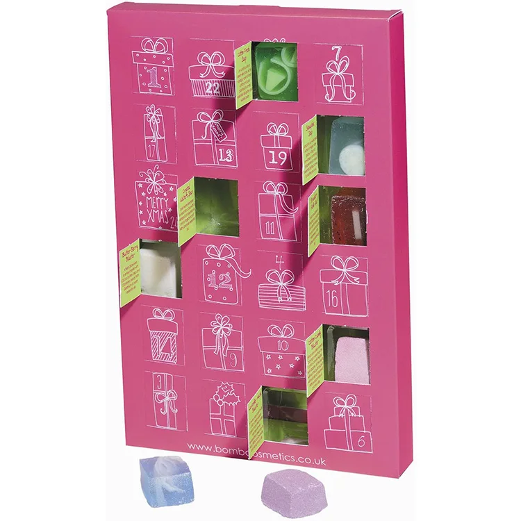 Reasonable Price Paper Cardboard Customized Tear Off Bath Bombs Christmas Advent Calendar Packaging Box