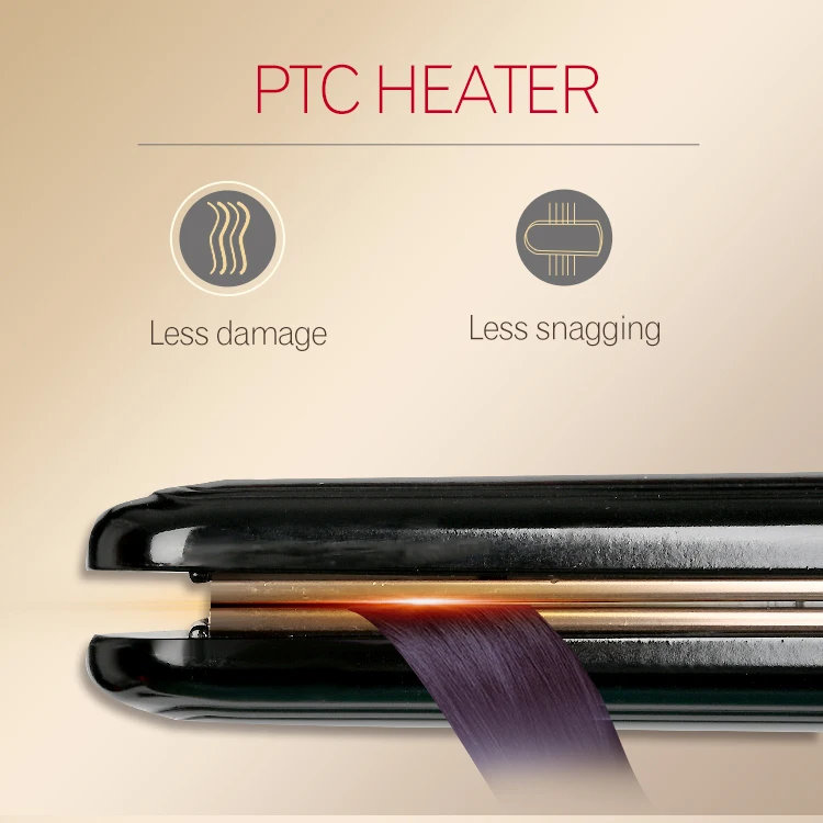 Wholesale Economical Adjustable Temperature PTC Heater Hair Straightener Brush Titanium Wide Plate Hair Straightener for Salon