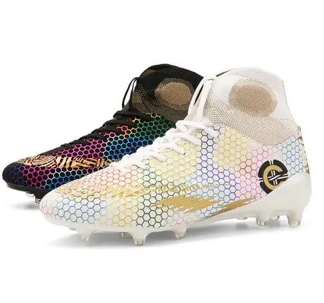 Long Spikes Outdoor Hot Sale Mens Soccer Cleats High Ankle Football Shoes Soccer Traing Boots For Men Women Soccer Shoes Child