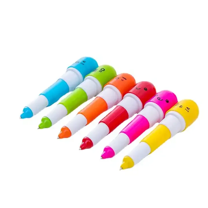 Promotional cheap kawaii capsule pen medicine shape ball pen for advertising with cute face printing
