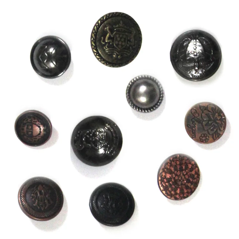 Shank button custom logo zinc alloy metal sewing button for coats