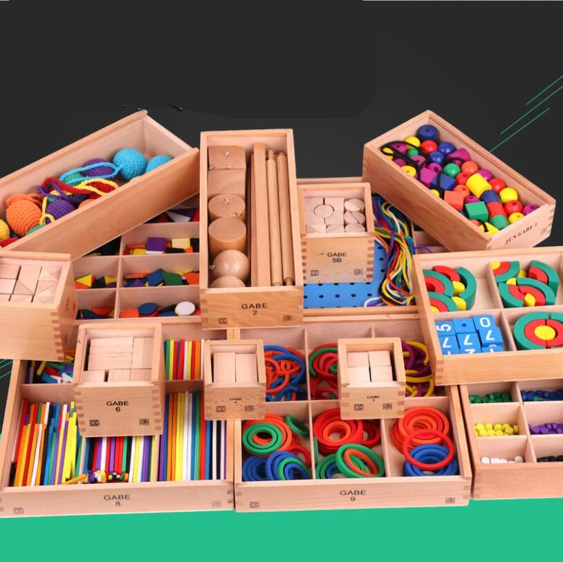 Wooden Montessori Materials 15 in 1games Wooden Puzzle Educational Froebel Toys