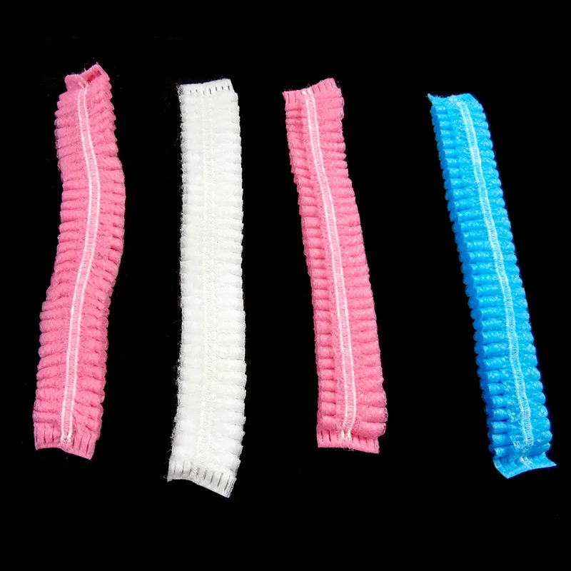 Disposable PP Non woven strip clip cap bouffant head cover Hair Net hat Round mob cap