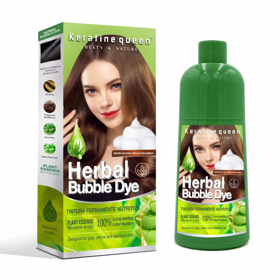 Professional Salon black hair dye shampoo fast 5 mins apple bubble Hair Color Cream Semi-Permanent black hair dye shampoo