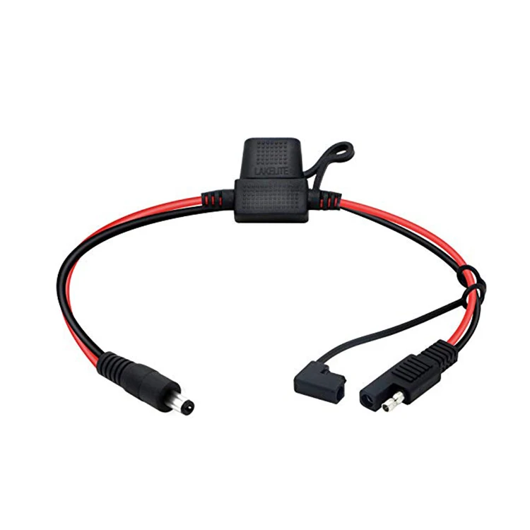 2 Pin SAE Male Plug Connector to 5521 5525 DC Male Plug With Fuse Holder Extension Cable