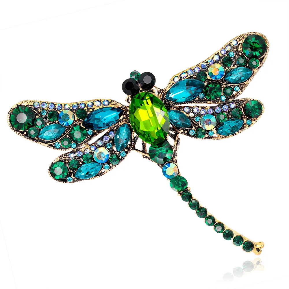 DAE140 Fashion Dragonfly Brooches Rhinestones Brooch Pin Vintage Brooch for Women