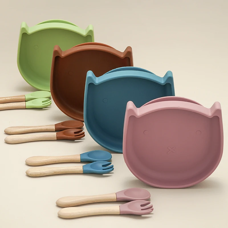
New Arrival Cat Shape 100% Food Grade Spoon Fork Silicone Collapsible Bowl For Camping dropshipping dropshipping 