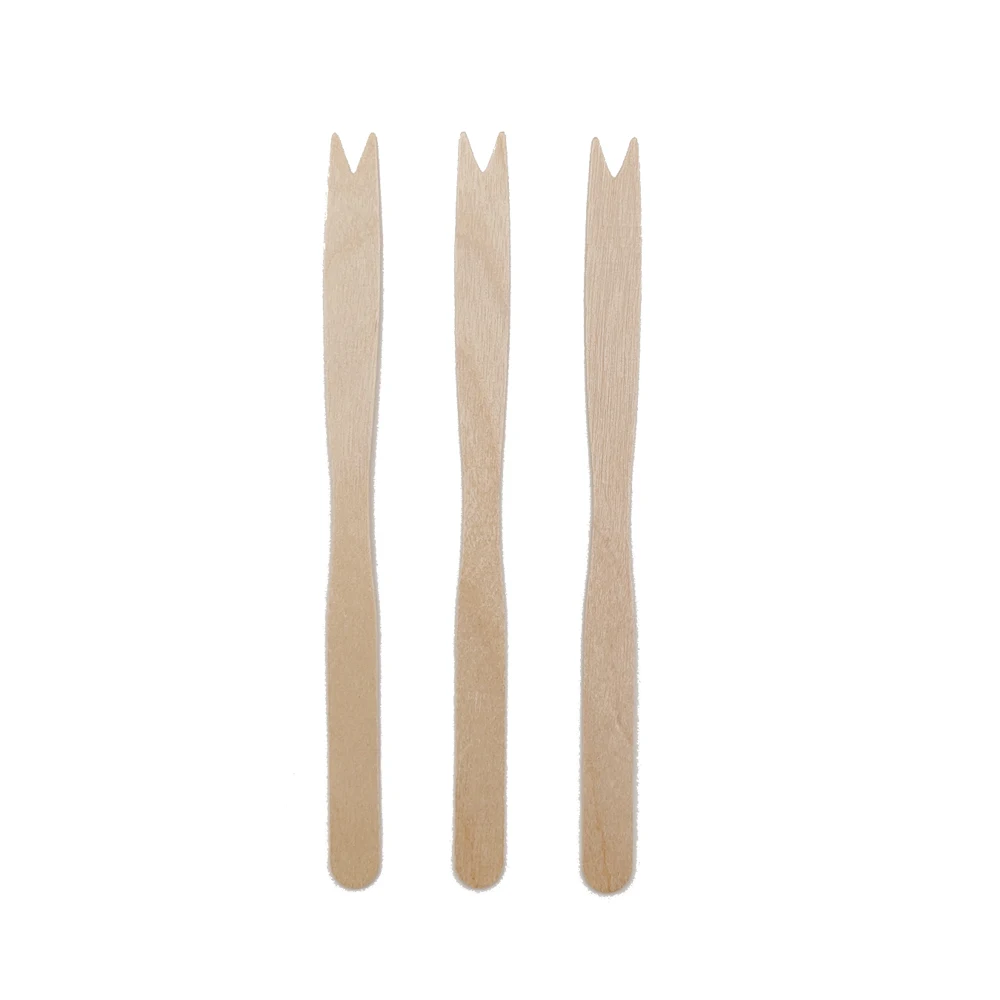 Factory Price Biodegradable 85mm Wooden Fruit Fork Wedding Disposable Wooden Chip Fruit Fork With Fish Shape Meyve Catali (1600305607200)
