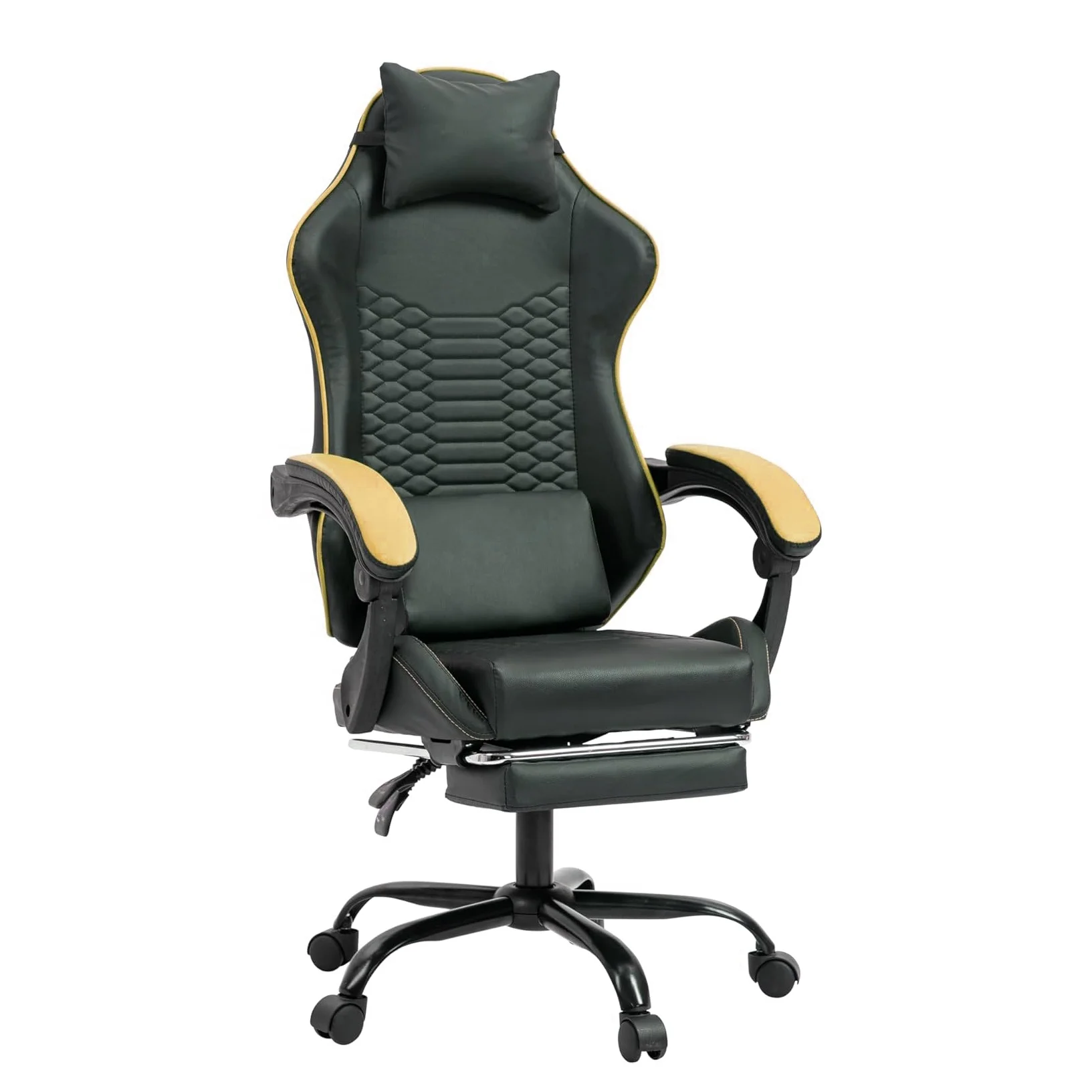 Ergonomic Gaming Chair Racing Style Office Recliner for Computer Armchair PU Leather Gamer Chairs with Retractable Footrest