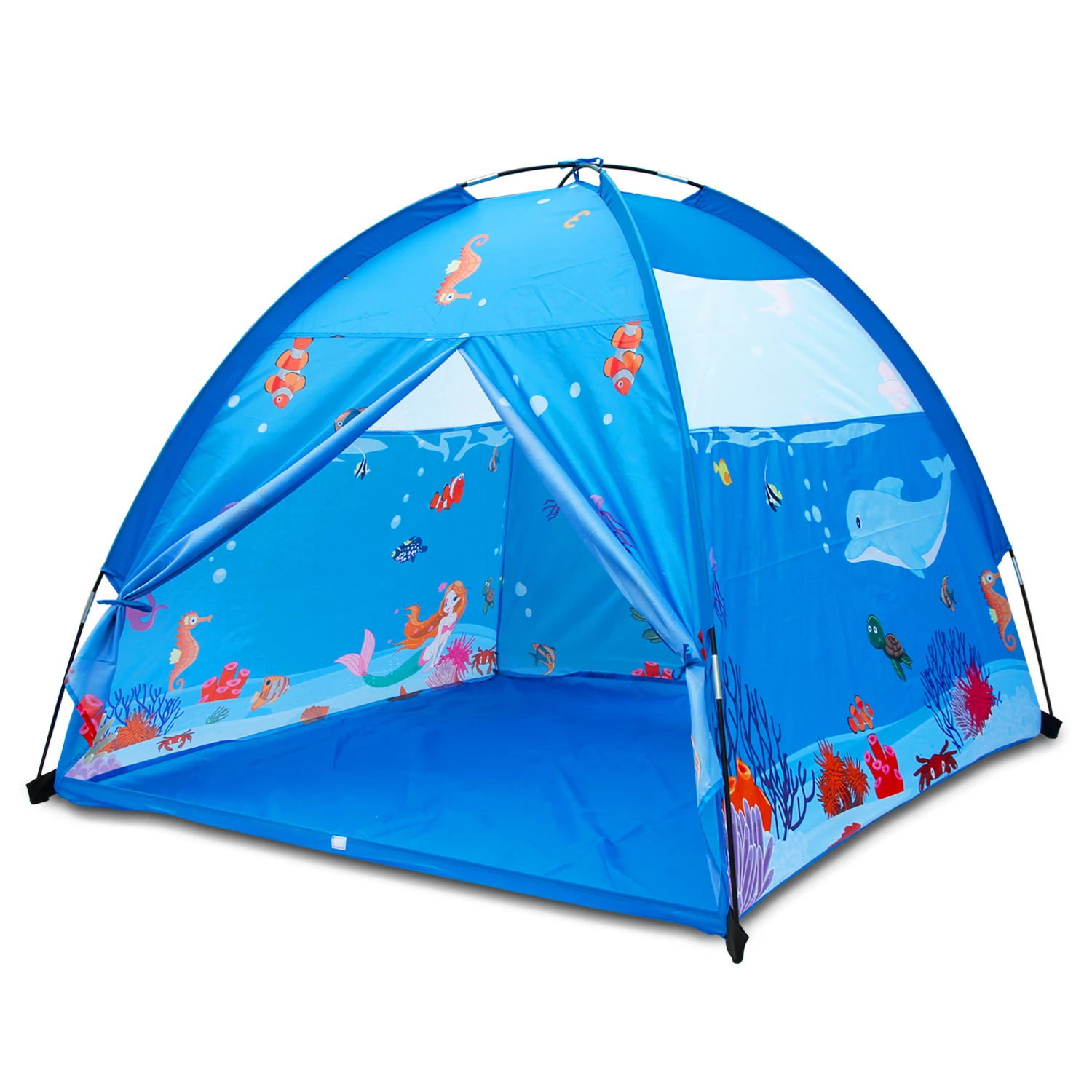 Play Tent For Kids 150x150CM Dome Style Playhouse For Children Indoor Outdoor Ocean Sea World Pattern Toy For Boys and Girls