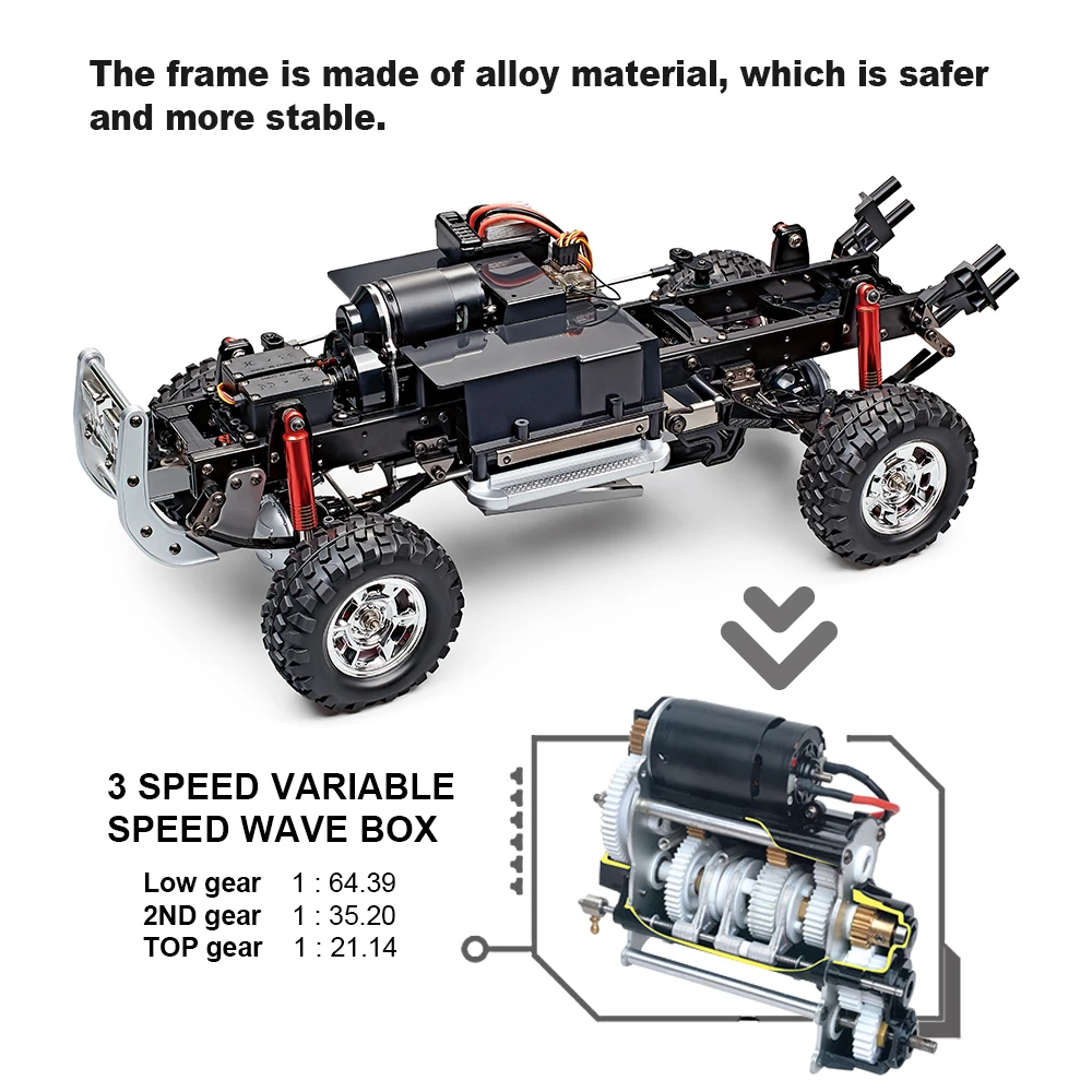 High Speed 1:10 2.4G 4WD RC Cars Climbing Car Crawler Pickup Truck 30km/h Brushed Off Road Truck Radio Control Toys