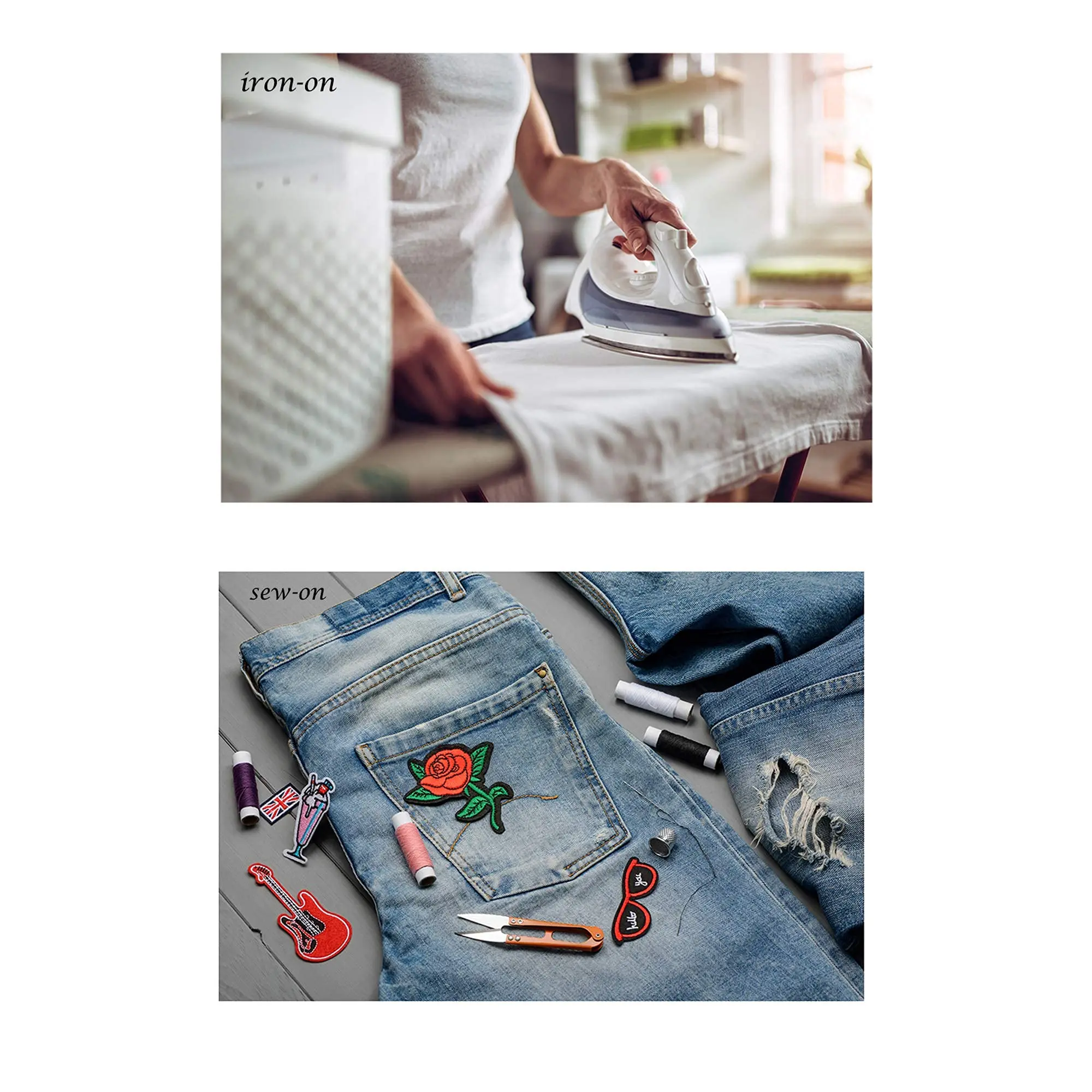 Custom Embroidered Patches, Bright Vivid Colors, Sew On/Iron On Patch Applique for Clothes Dress Hat Jeans DIY Accessories