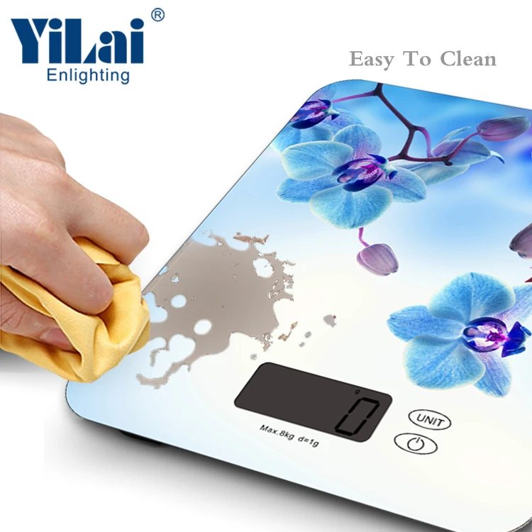 Waterproof glass surface digital electronic kitchen weight egg food scale chicken weight glass with LCD display